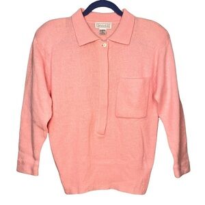 Vintage Christie Jill Pull-On Sweater Powder Pink Medium Lambswool Angora Blend